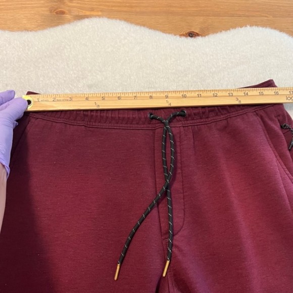 American Eagle Maroon Fleece Elastic Drawstring Waist Jogger Pants Size Large - Picture 11 of 13